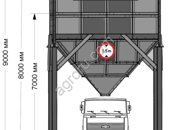 Бункер накопитель для зерна проездной V34 м3