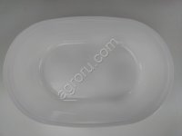 Контейнер пластиковый овальный, 1, 0 л, белый с крышкой