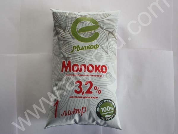Молоко мдж3,2% ТМ Милкоф по ГОСТ упаковка финпак 1 литр