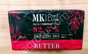 Масло сливочное МК Chef Line ГОСТс массовой долей жира 82,5%, 400г/16