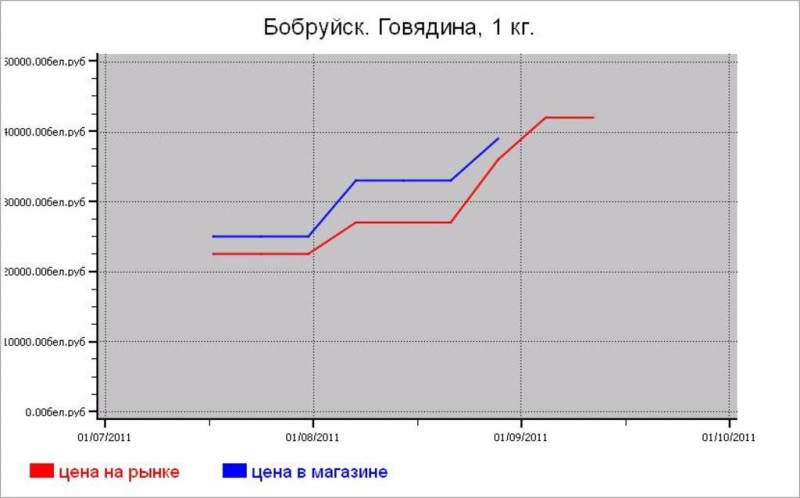 Беларусь: мясные цены Бобруйска