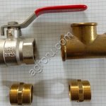 Кран 3/4 DN20 PN25 с тройником 3/4 х 3/4 х 3/4 + 2шт.соединительные муфты