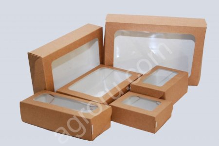 Упаковка из крафт картона с окном