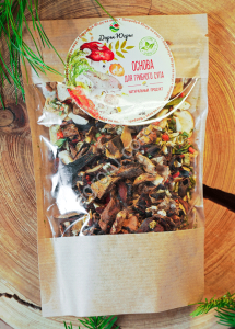 Основа для грибного супа из сушеных белых грибов боровиков с овощами и приправами /ДАРЫ-ЮГРЫ-ХМАО/