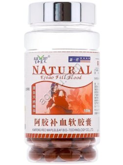 Капсулы Э-цзяо при анемии, дефиците железа Natural, 100 кап,