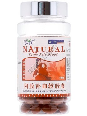 Капсулы Э-цзяо при анемии, дефиците железа Natural, 100 кап,