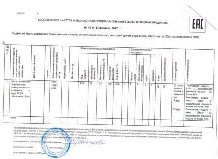 Масло сливочное 82,5% ЧИСТЫЙ ГОСТ