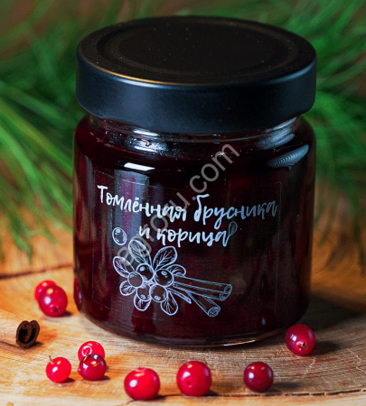 Джем - томленная брусника и корица / ДАРЫ-ЮГРЫ-ХМАО / 200 гр