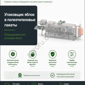 Автоматический упаковщик яблок в ПЭ пакеты УП-2018