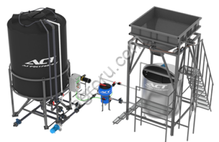 Растворный узел 10 м - с миксером на 3500 л и бункером 3 м.куб