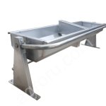 Поилка групповая поворотная 1,5м. с подогр. нерж. сталь