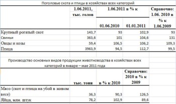 Производство мяса Орловской области