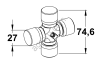 Крестовина карданного вала W2300, G4 4120E0012 27х74,6 мм.