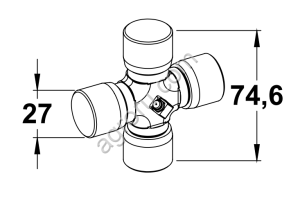 Крестовина карданного вала W2300, G4 4120E0012 27х74,6 мм.