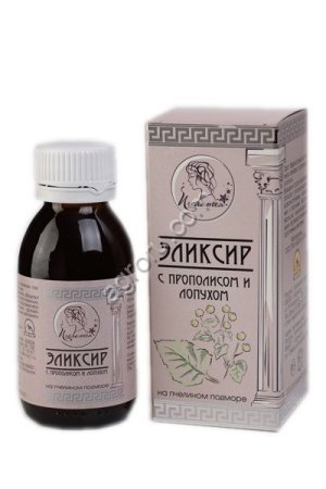 Эликсир Пчелатея с прополисом и лопухом, на пчелином подморе.