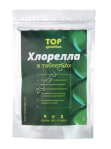 Хлорелла в упаковке, таблетки TOP-chlorella, 100 гр