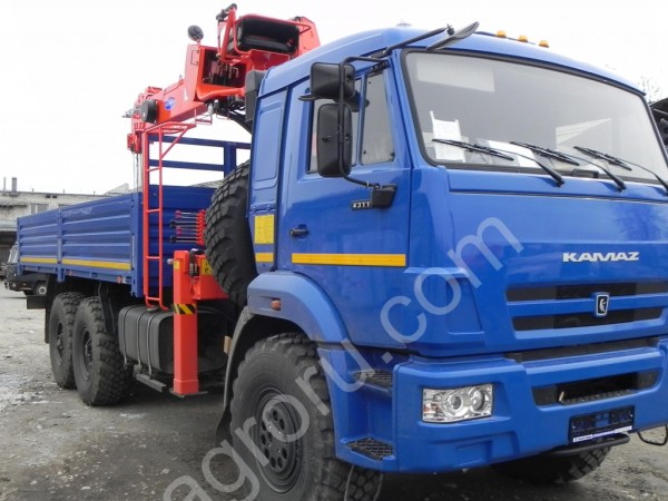 КамАЗ 43118 бортовой с манипулятором Kanglim 1256