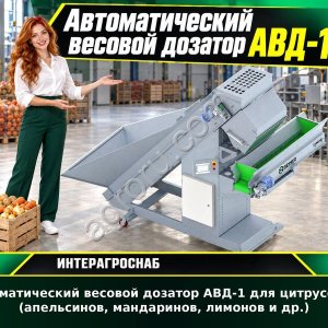 Автоматический весовой дозатор АВД-1 для цитрусовых (апельсинов, мандаринов, лимонов и др.)