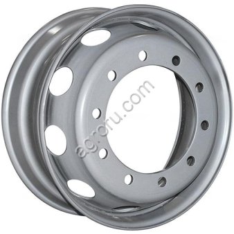 Диск колесный 8.25*22.5 ET169 10*335 D281 16мм (уп) JST Грузовой автомобиль серебристый КД с вент., (арт.: БП-00002896)