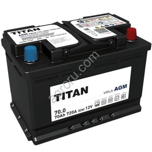 Аккумулятор АКБ-6СТ-70 (720А) о/п TITAN AGM Н.Новгород 278х175х190 (не обслуж), (арт.: 4610082702110)