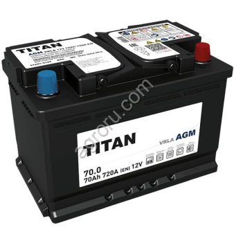 Аккумулятор АКБ-6СТ-70 (720А) о/п TITAN AGM Н.Новгород 278х175х190 (не обслуж), (арт.: 4610082702110)