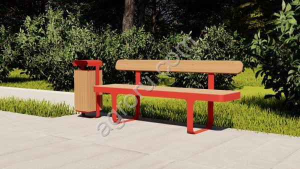 Городская, садовая, парковая скамейка УНО, модульная мебель NEOMAF