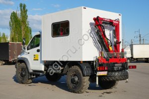 Передвижная мастерская с КМУ на базу авто ГАЗ Садко Некст, техпомощь на базу ам ГАЗ Садко 4х4