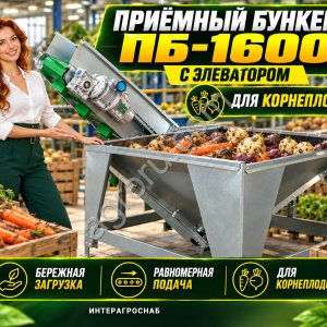 Приёмный бункер ПБ-1600 с элеватором для корнеплодов