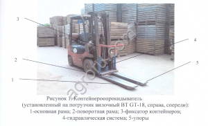 Контейнероопрокидыватель (опрокидыватель контейнеров) на вилочный погрузчик