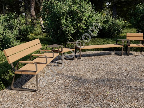 Модульная система скамеек ТРАФФИК, для города и сада, мебель NEOMAF