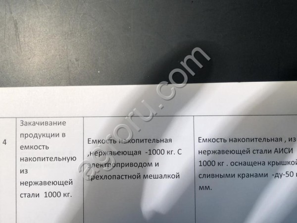 Емкость 1000л с электропр. и мешалкой (aisi -304)