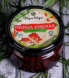 Рябина красная в сосновом сиропе из молодых сосновых шишек / ДАРЫ-ЮГРЫ-ХМАО / 250 гр