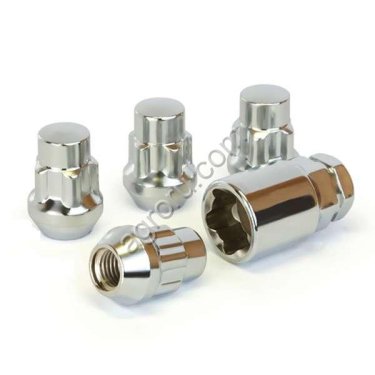 Гайка секретная 14*1.5 (17/19)/30/32 конус хром  1 ключ, (арт.: 416448H1)