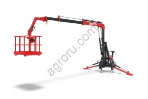 Кран манипулятор с грузовой корзиной тракторный навесной