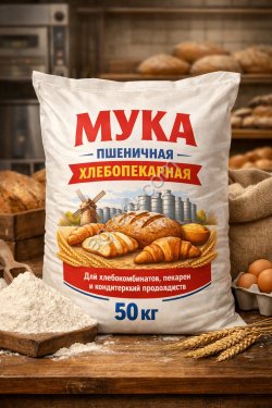 Мука пшеничная хлебопекарная,в/с, 1с, 2с, ржаная, отруби пшеничные