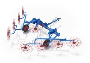 Грабли валковые сеноуборочные ГВС-6У с девятым средним колесом